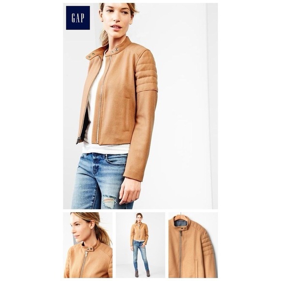 GAP Camel Brown Bomber Jacket - Picture 2 of 9
